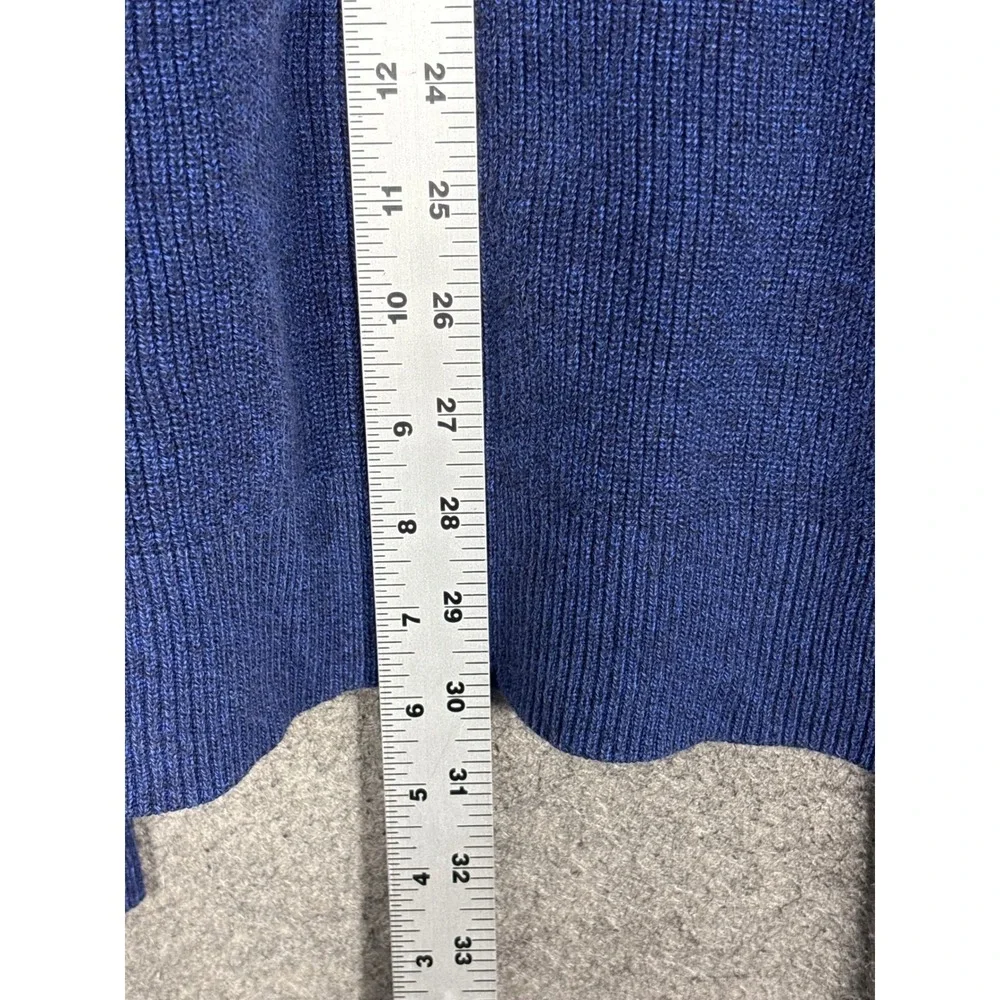 Banana Republic Supima Cotton Ribbed Sweater Mens Large Blue Crew Neck Pullover